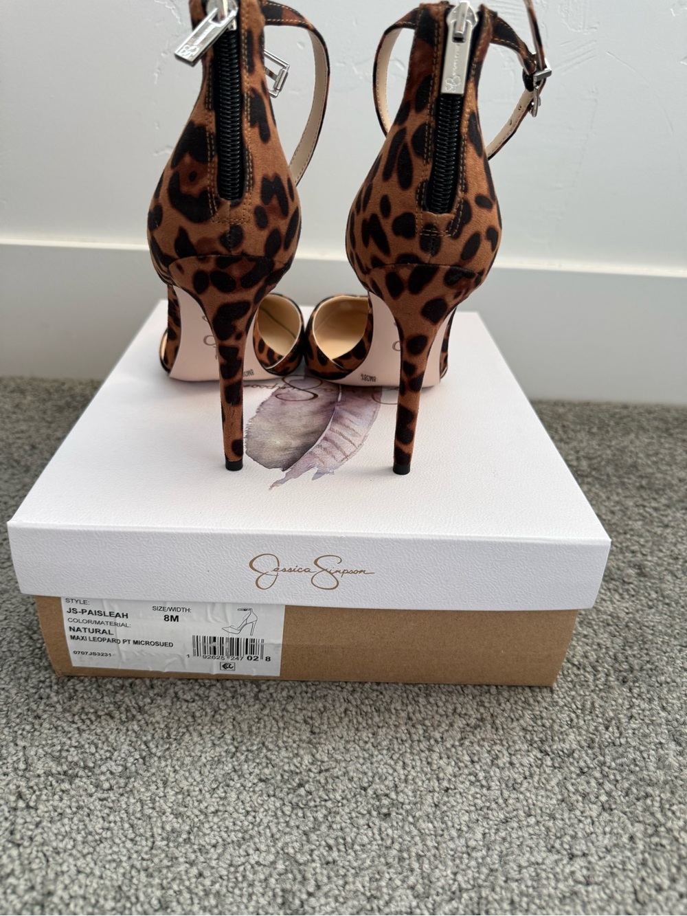 Jessica Simpson Leopard Ankle-Strap Pointed Toe Pumps - Brown/Black - Picture 3 of 6